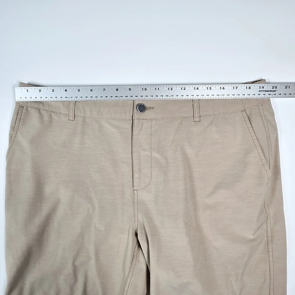 Faherty ALL DAY Shorts Mens 36 Tan Hybrid Stretch Pockets Performance Golf